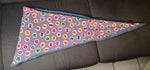 Chèche Athéna, face coton imprimé hiboux multicolores sur fond gris